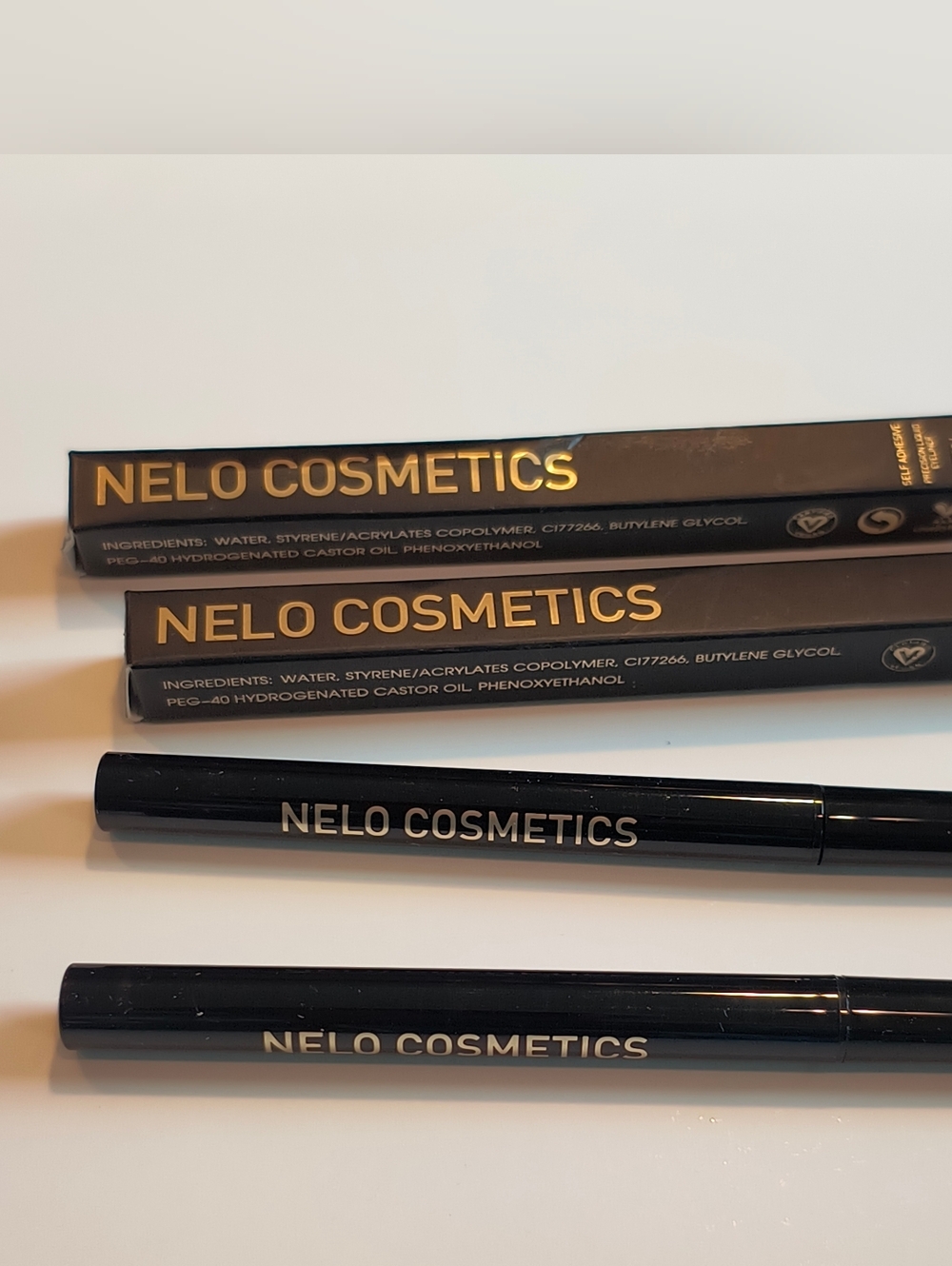 Nelo Cosmetics Sticky Eyeliner Black Lot of 2 False Eyelash Glue Eyeliner Combo